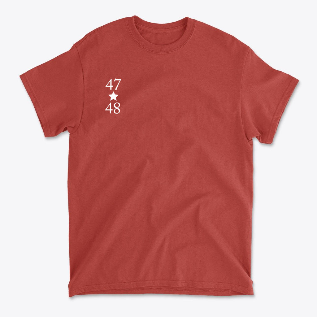 47 Star 48 White Letters Patriotic Graphic T-Shirt