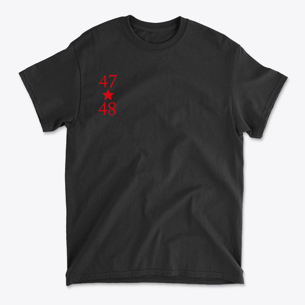 SP-front-BLK-681. 47 Stars With 48 Red Font Style