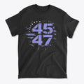 The 45 47 Stars Graphic Design black graphic tee featuring bold numbers on a stylish background.