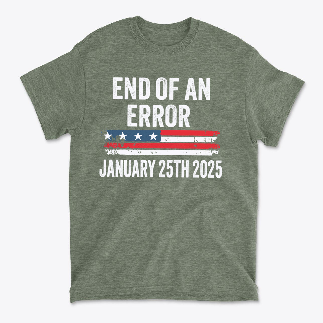 Marking The End Of An Era Error graphic t-shirt featuring patriotic design and bold text.