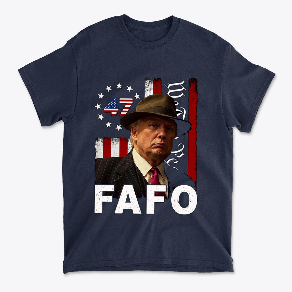 FAFO On The American Flag Style t-shirt featuring a powerful graphic for patriotic conservatives.