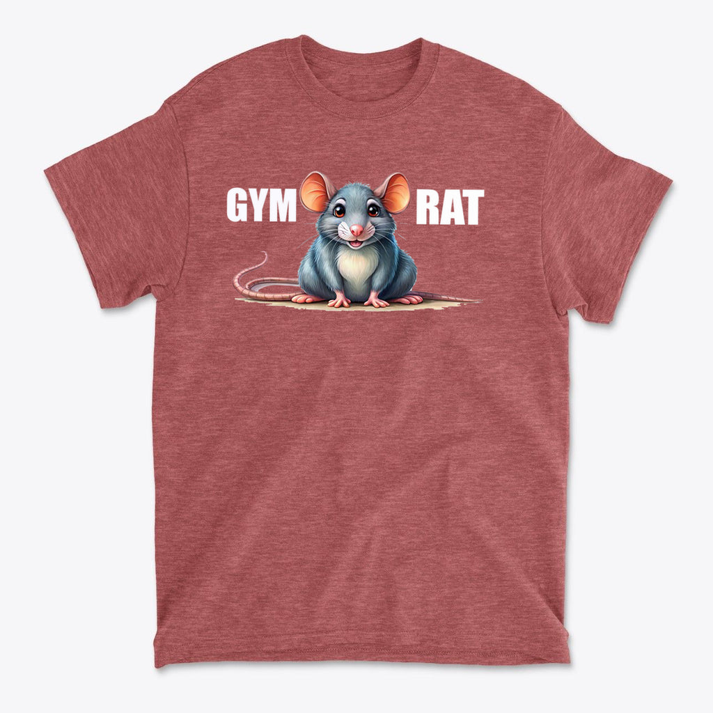 Gym Rat Cute Stylish Fitness Casual Wear T-Shirt featuring a cute cartoon mouse design.