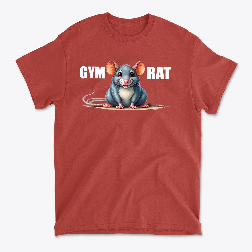 Gym Rat Cute Stylish Fitness Casual Wear T-Shirt featuring a cute cartoon mouse design.