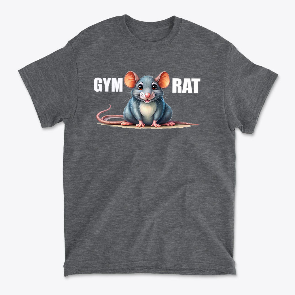 Gym Rat Cute Stylish Fitness Casual Wear T-Shirt featuring a cute cartoon mouse design.