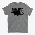 The Life Of A Dedicated Gym Rat graphic t-shirt featuring a gym rat silhouette design.