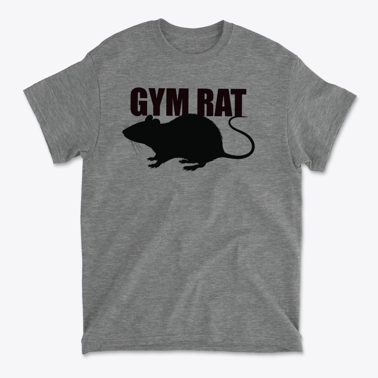 The Life Of A Dedicated Gym Rat graphic t-shirt featuring a gym rat silhouette design.