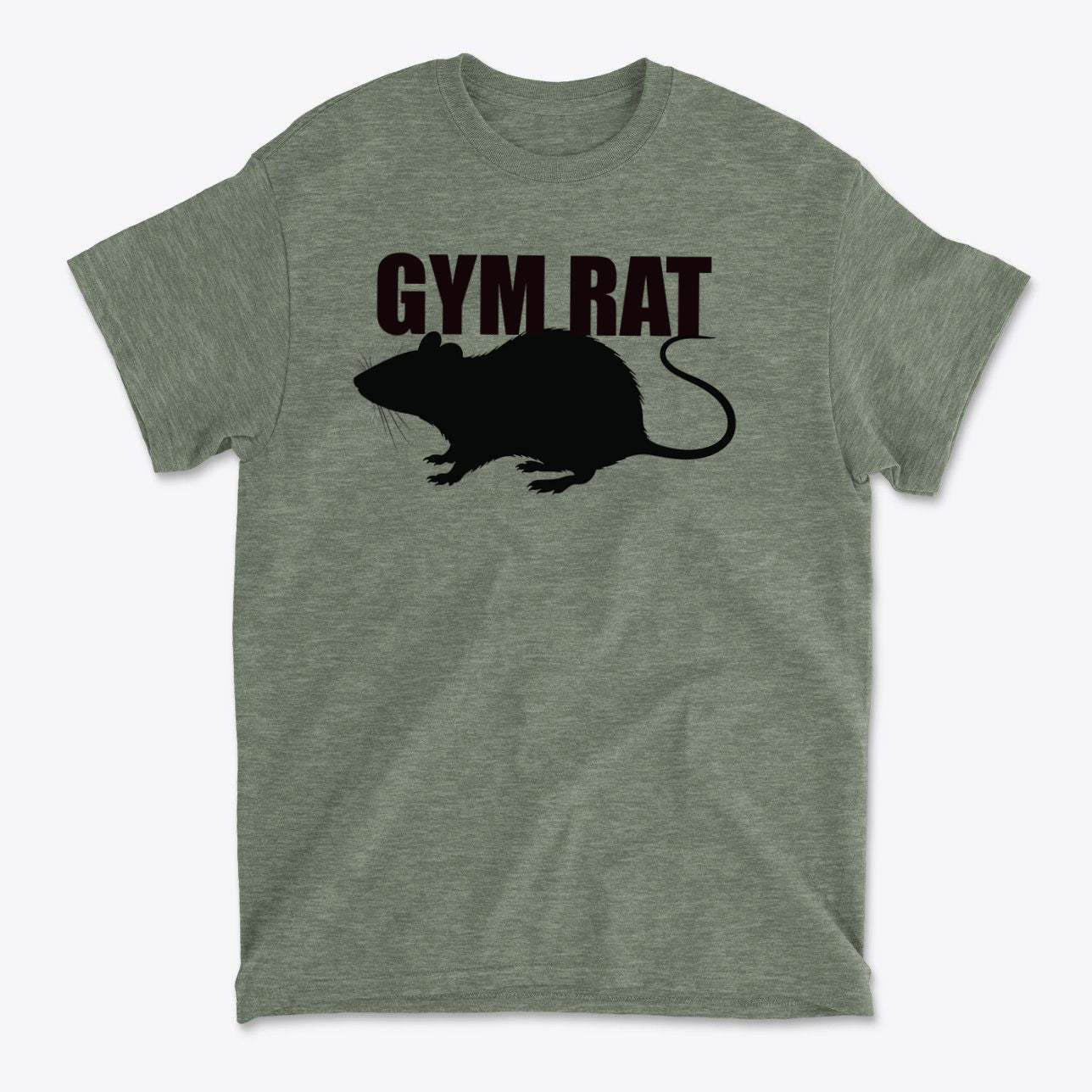 The Life Of A Dedicated Gym Rat graphic t-shirt featuring a silhouette of a gym rat.