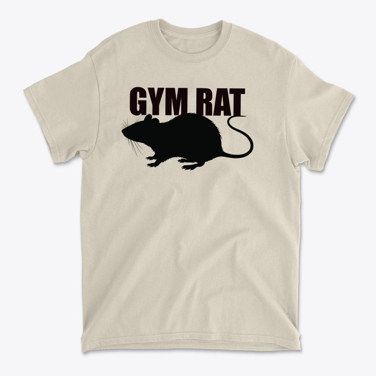 The Life Of A Dedicated Gym Rat graphic tee featuring a silhouette of a gym rat.