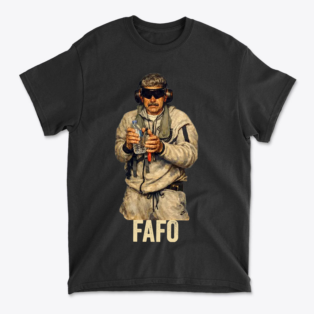 Maduro In Handcuffs FAFO Reality graphic tee featuring a man in tactical gear.