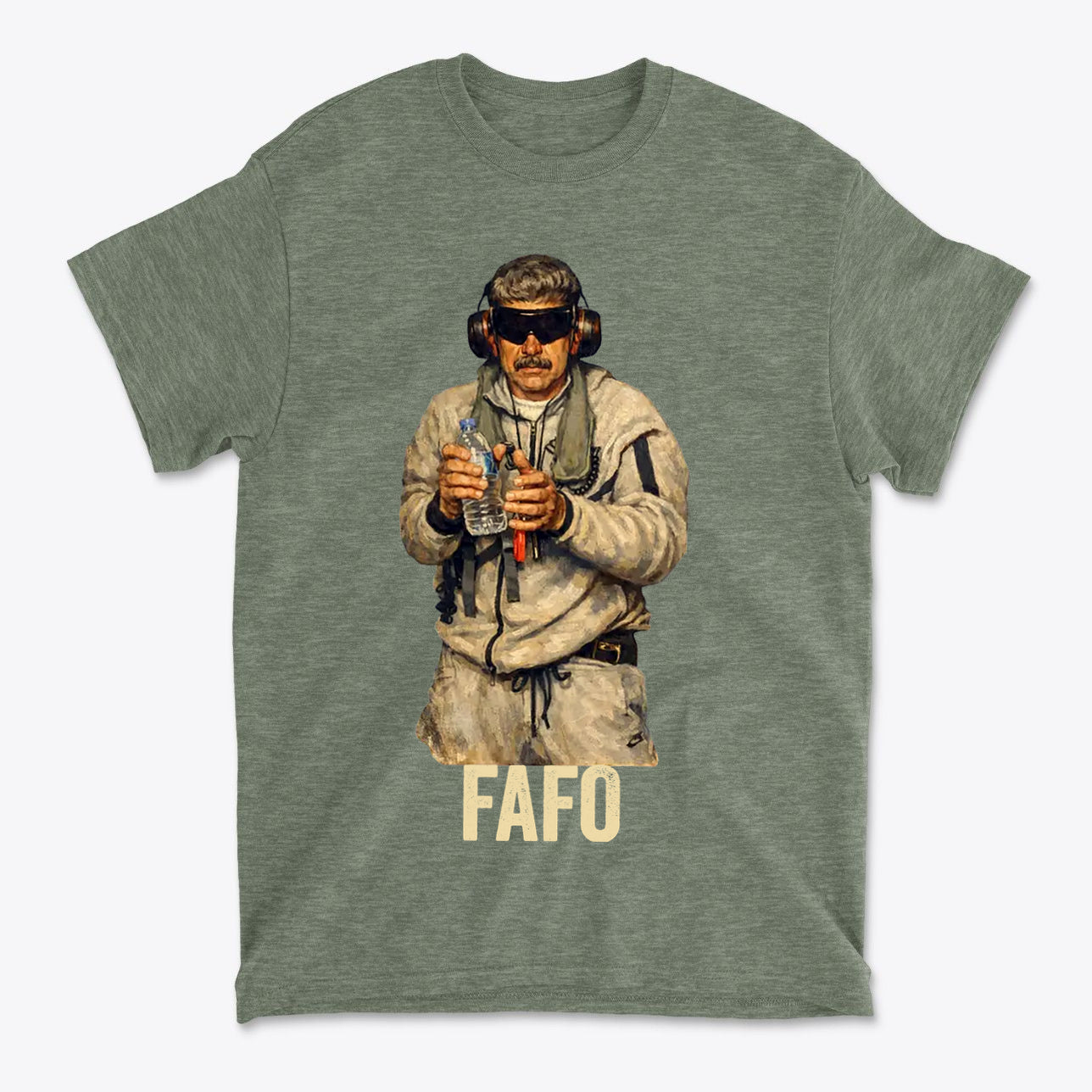 Maduro In Handcuffs FAFO Reality graphic tee featuring a man with a serious expression holding objects.
