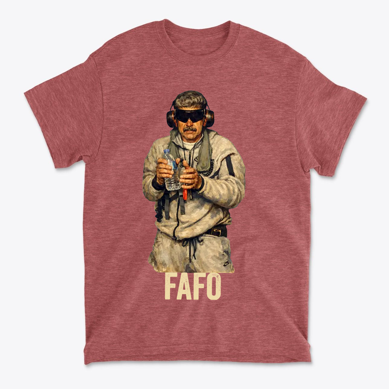 Maduro In Handcuffs FAFO Reality graphic tee featuring a figure holding items with FAFO text underneath.