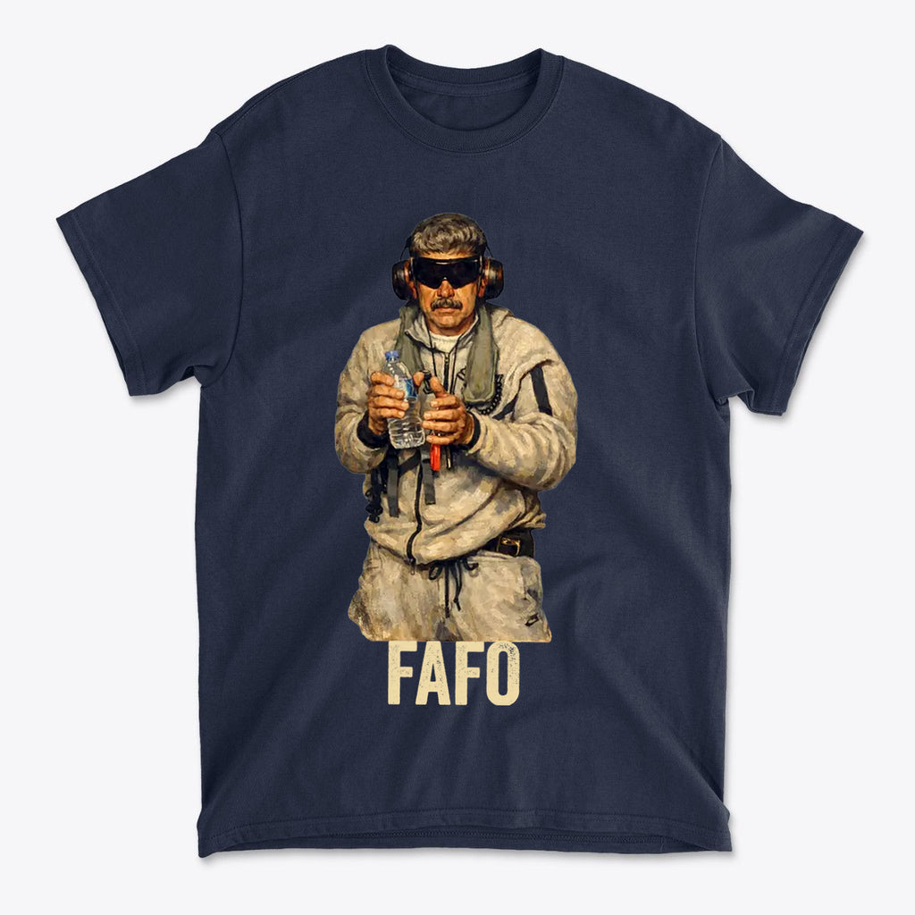 Maduro In Handcuffs FAFO Reality graphic t-shirt featuring a man holding weapons with FAFO text.