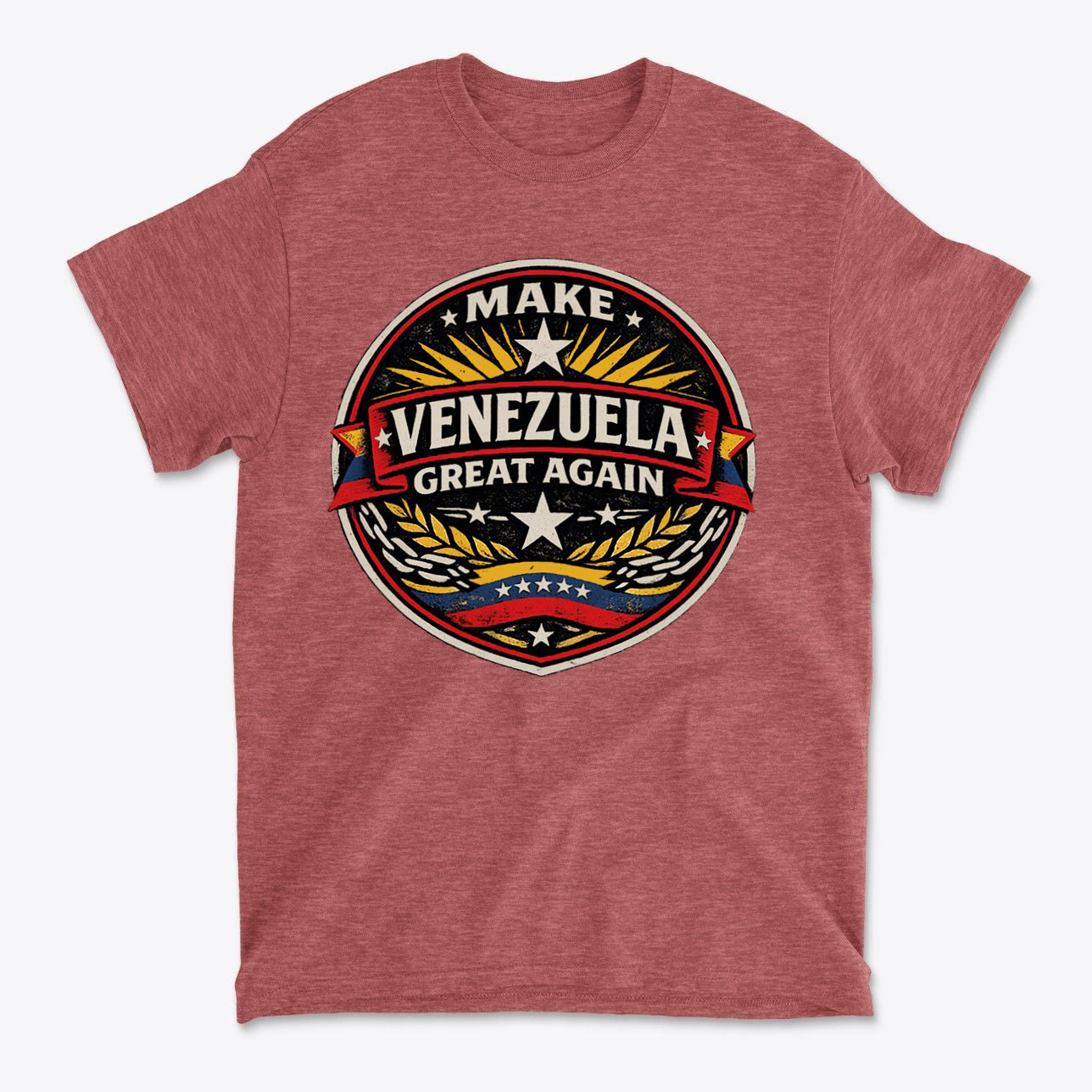 Make Venezuela Great Again for the Future bold slogan t-shirt with patriotic design and vibrant colors.