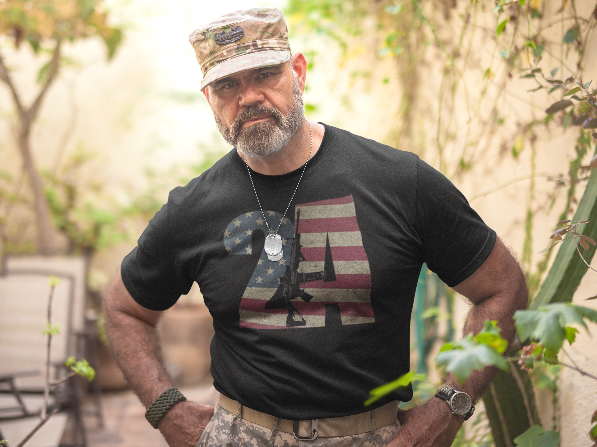 2A As American Flag With AR-15