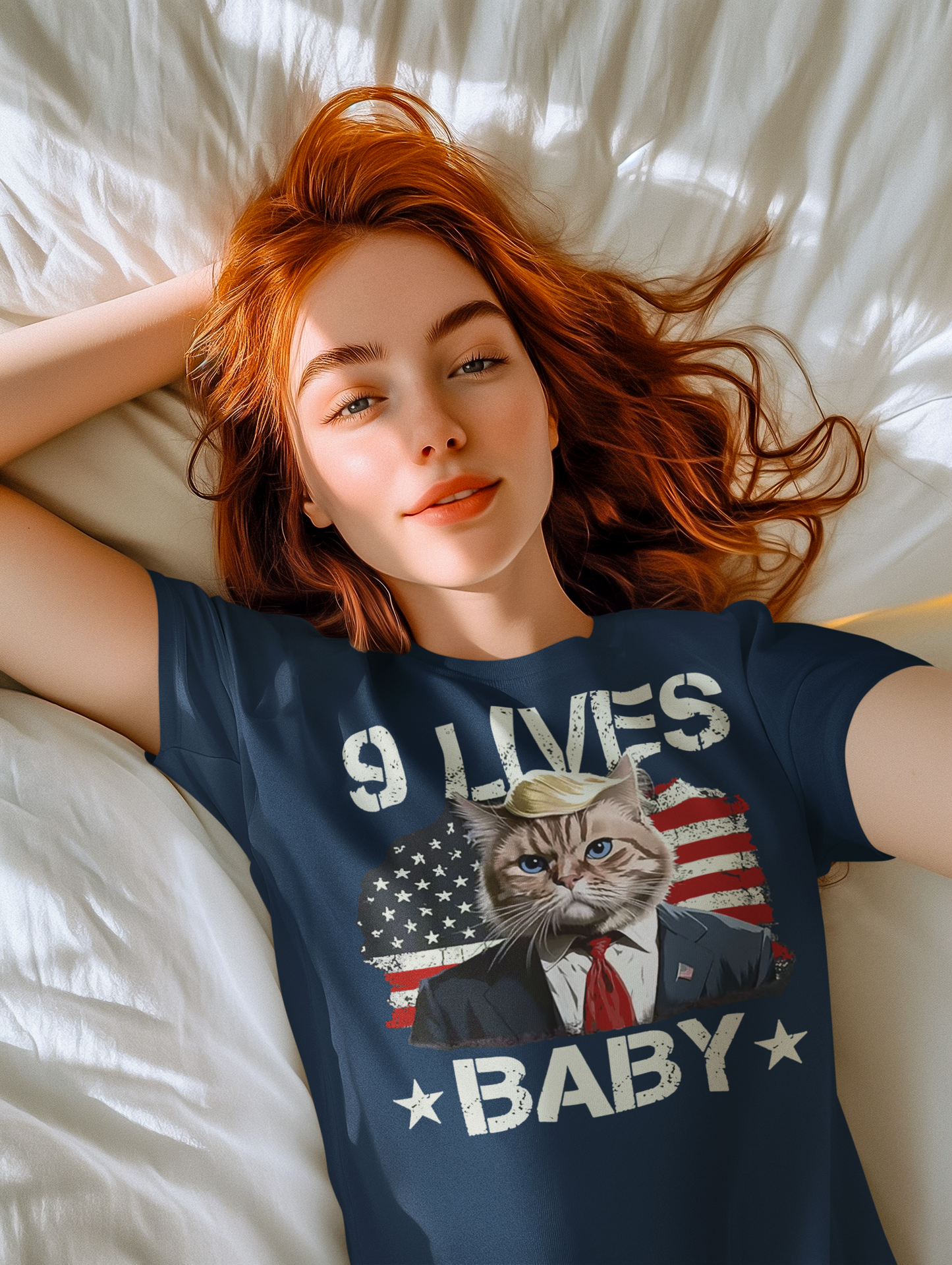 9 Lives Baby on US Flag