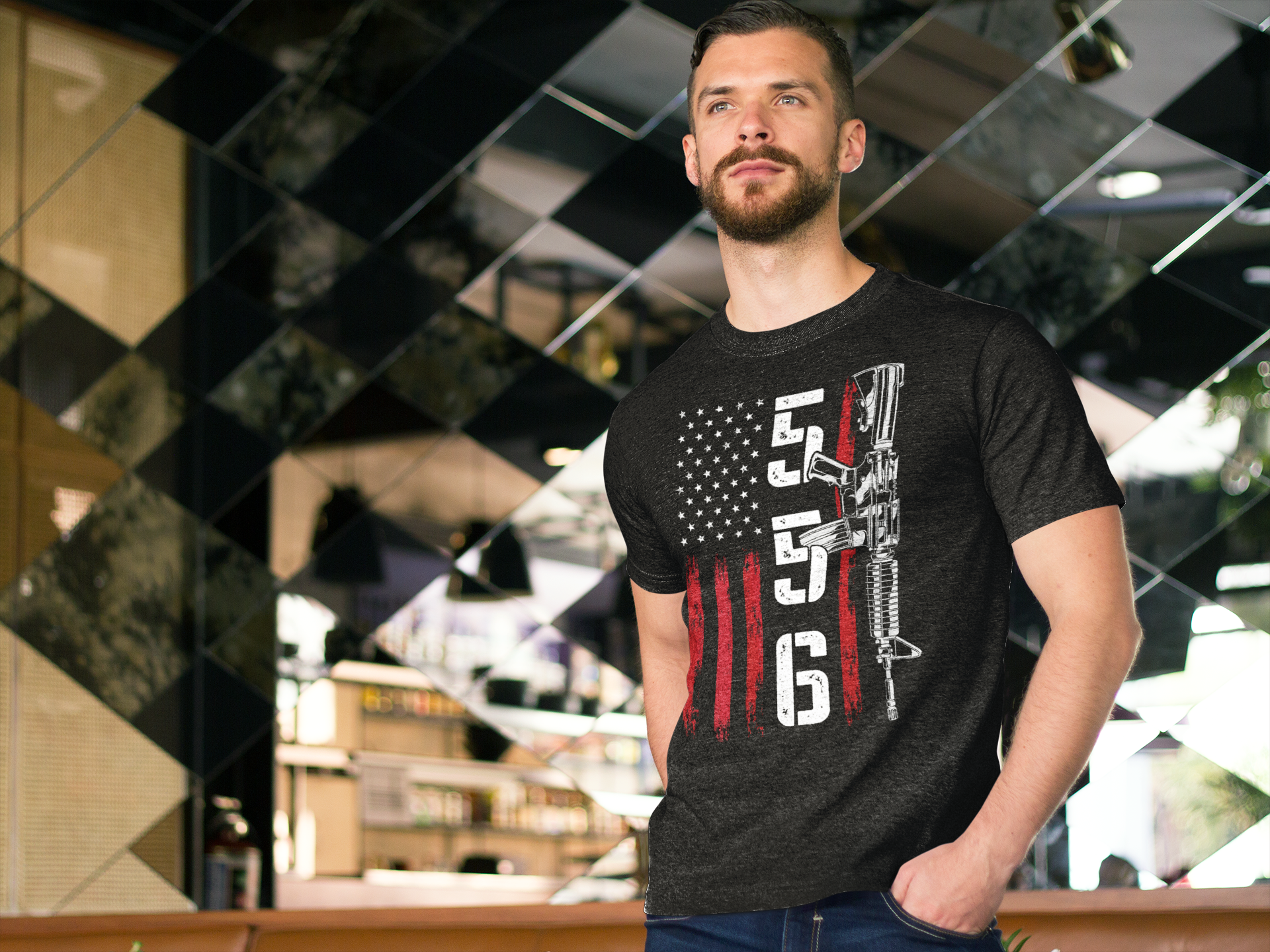 Tactical Freedom Color Graphic T Shirt Design