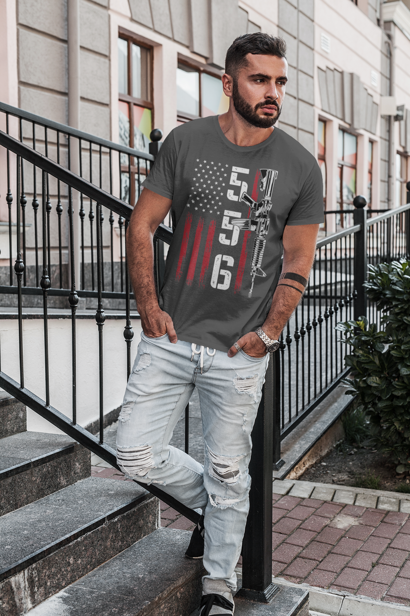 Tactical Freedom Color Graphic T Shirt Design