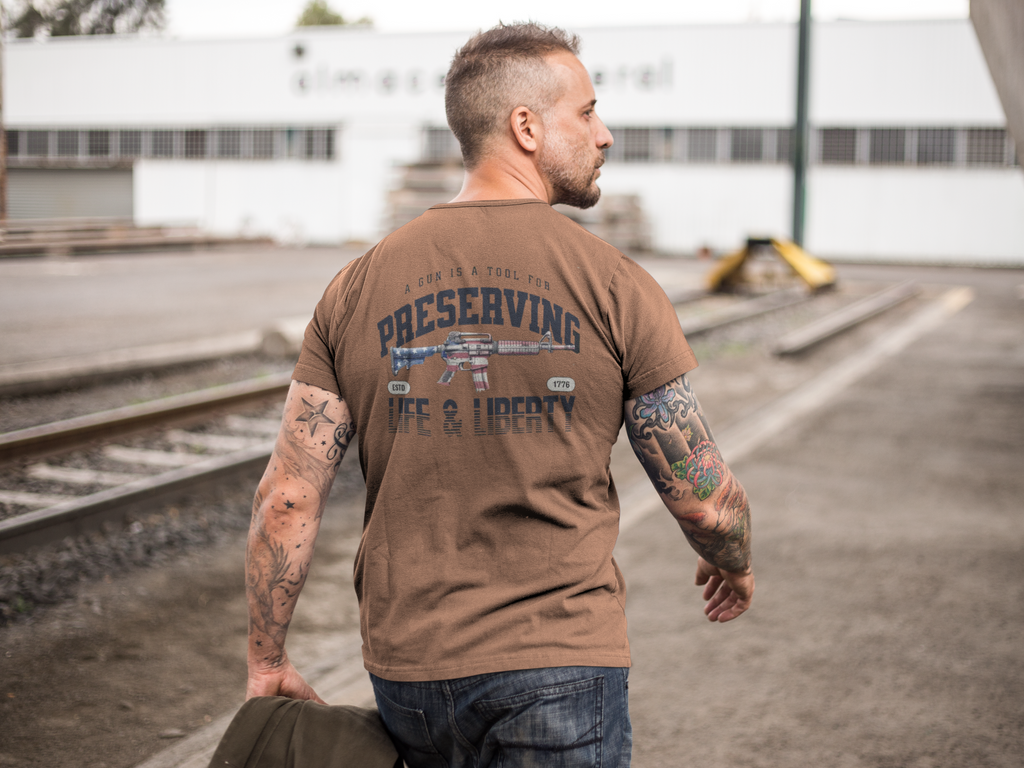 Back Print Gun Liberty Design Art