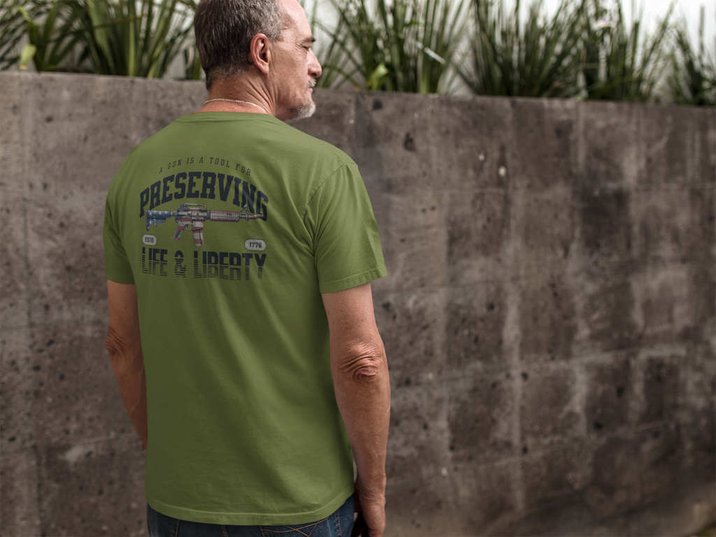 Back Print Gun Liberty Design Art