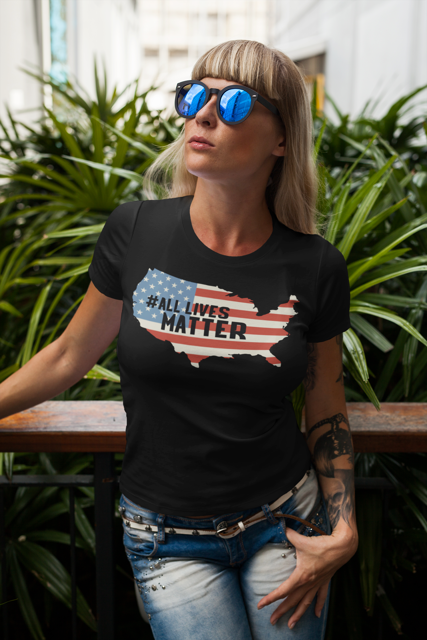 Unity in America Map Patriotic Design Tee featuring USA map and patriotic motif