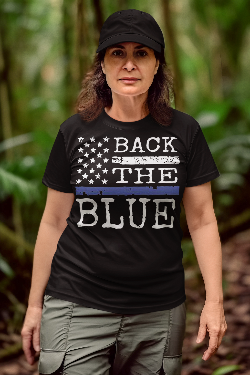 Back The Blue Embroidered Cotton Twill Cap