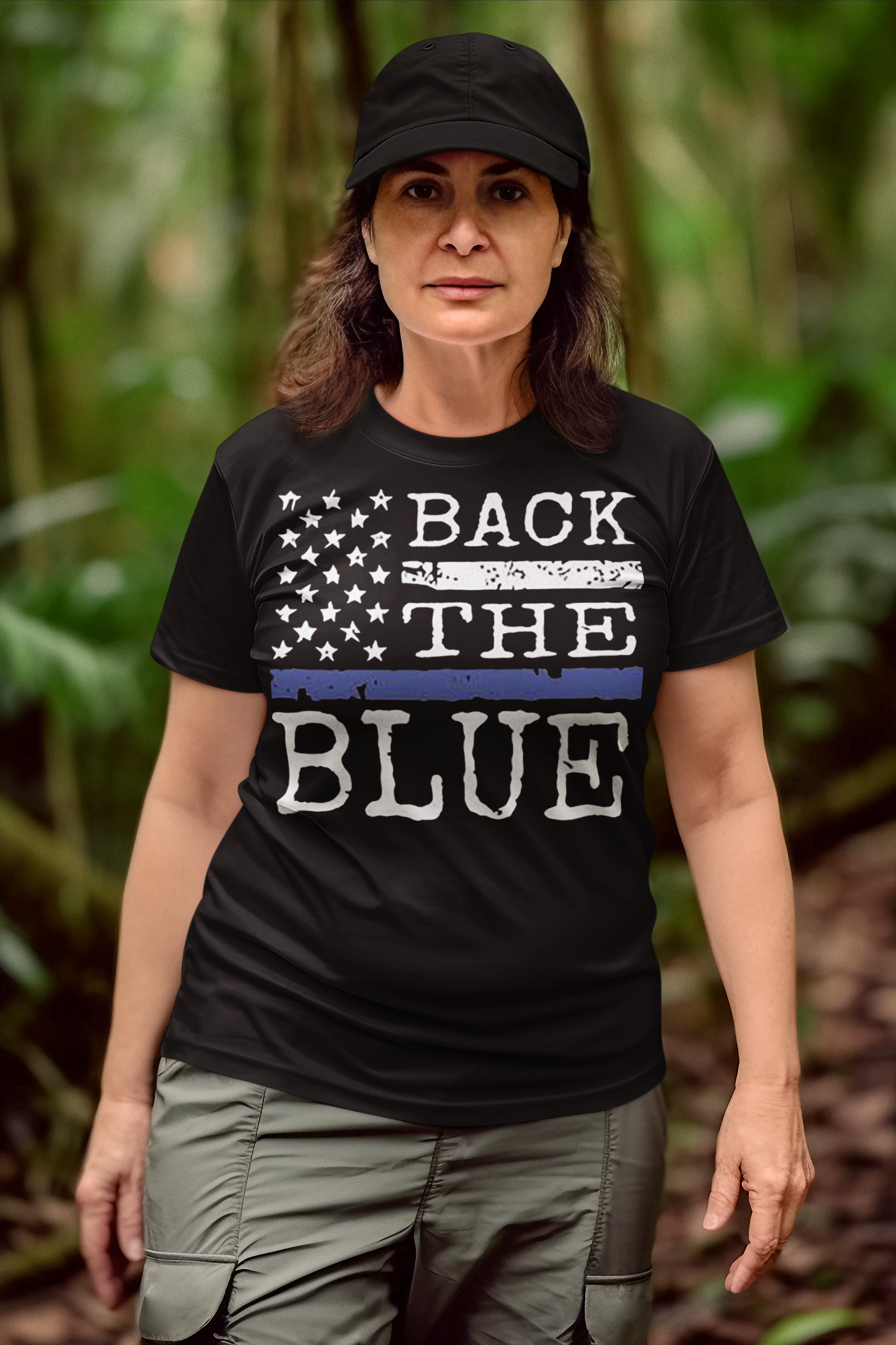 Back The Blue Embroidered Cotton Twill Cap