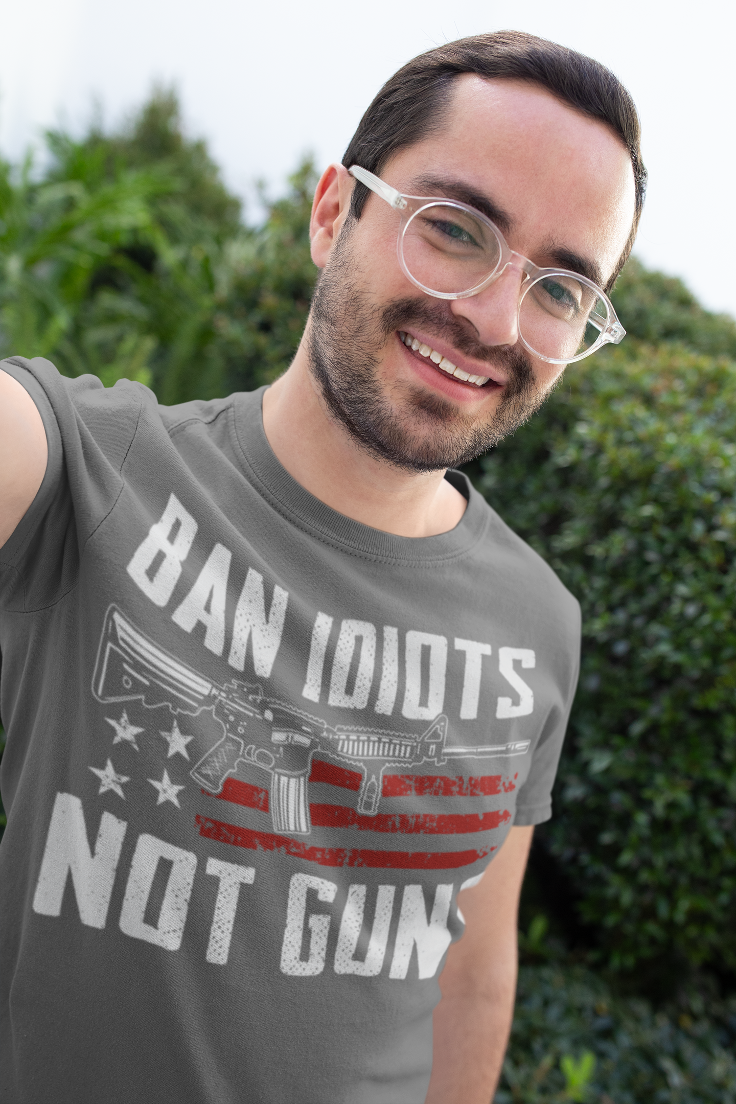Ban Idiots Not Guns With AR-15 On US Flag