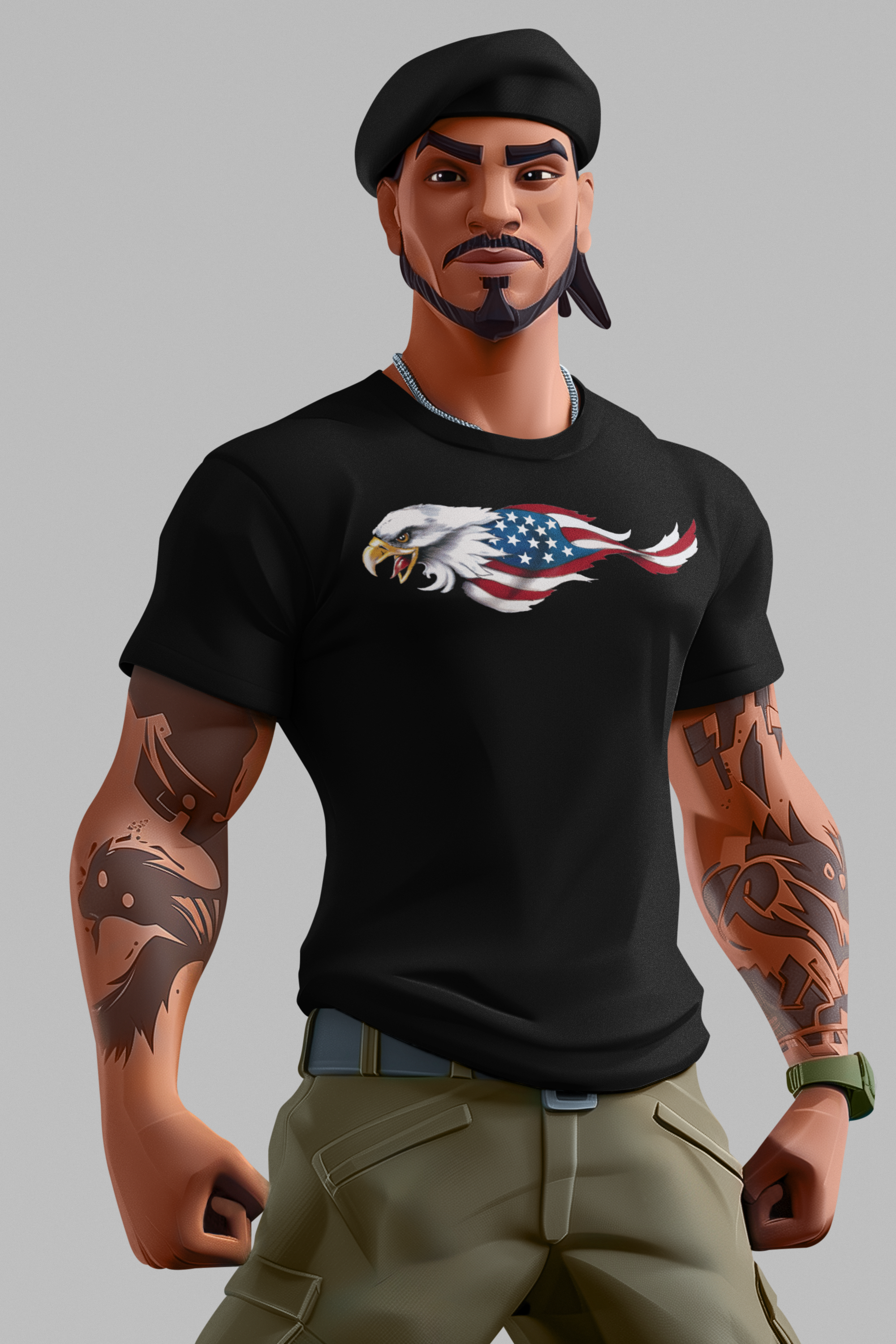 Eagle As American Flag Patriotic Graphic T Shirt