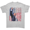 Fight Fight Fight Bold Logo Tee featuring bold text and patriotic design, perfect for expressing personal values.