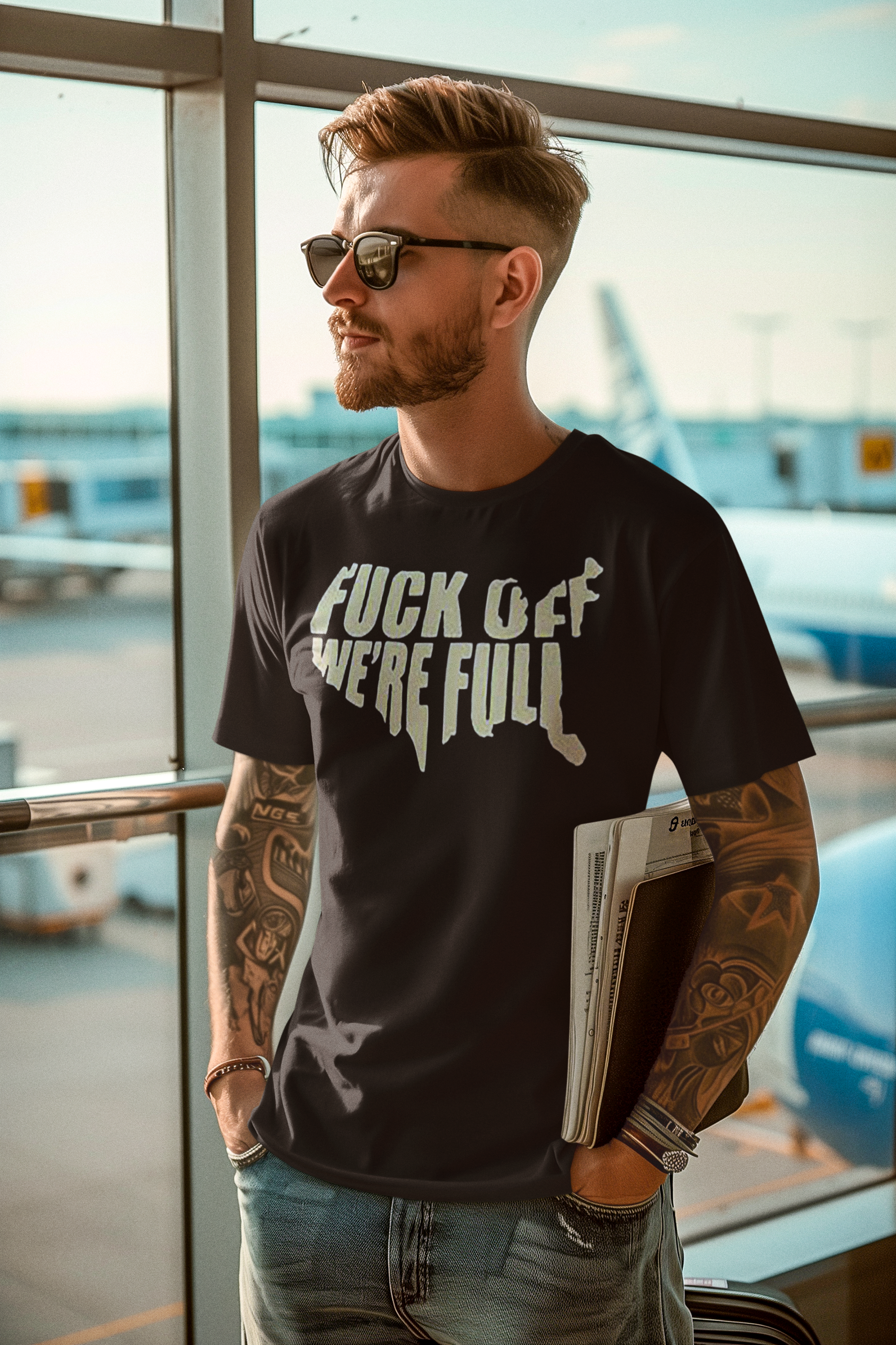 Bold Fuck Off We're Full Graphic Twill Cap