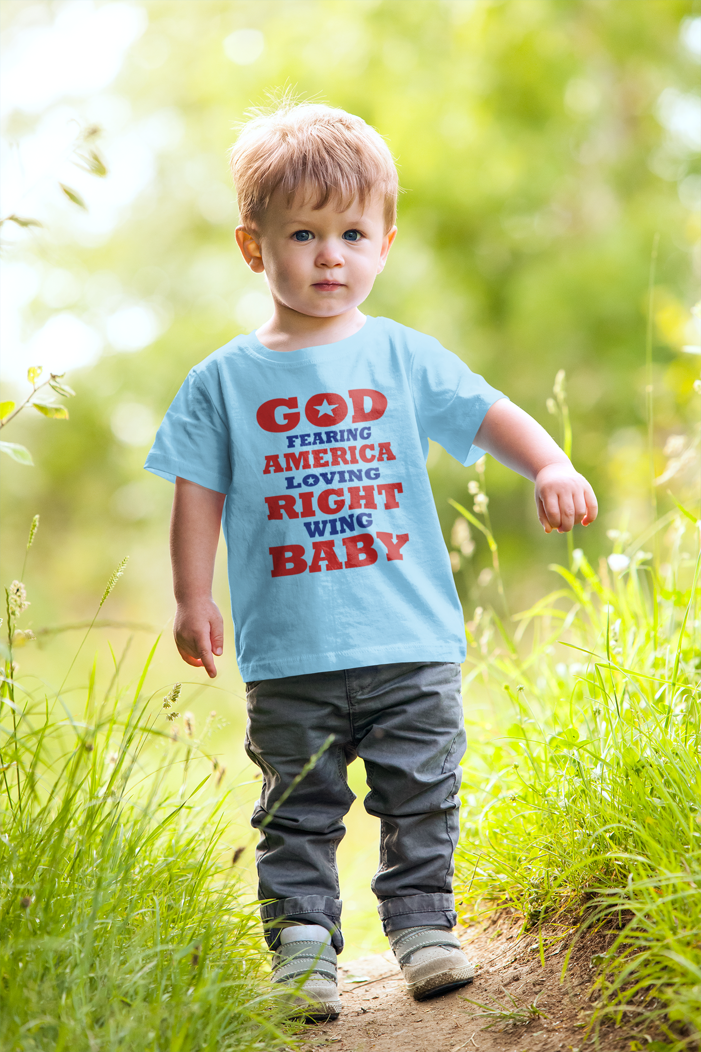 God Fearing America Loving Right Wing Baby Infant Cotton Jersey Tee
