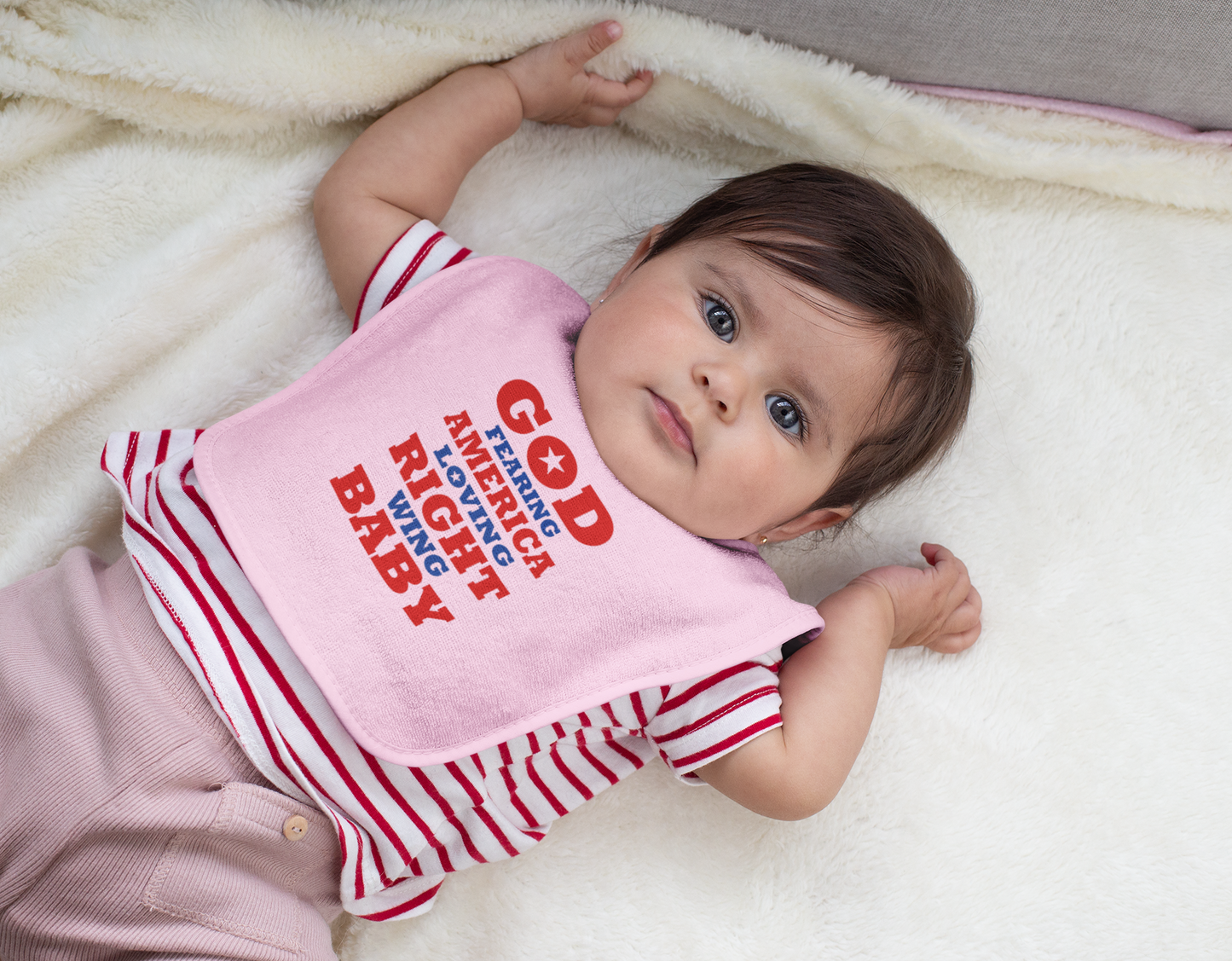 God Fearing America Loving Right Wing Baby Infant Premium Jersey Bib