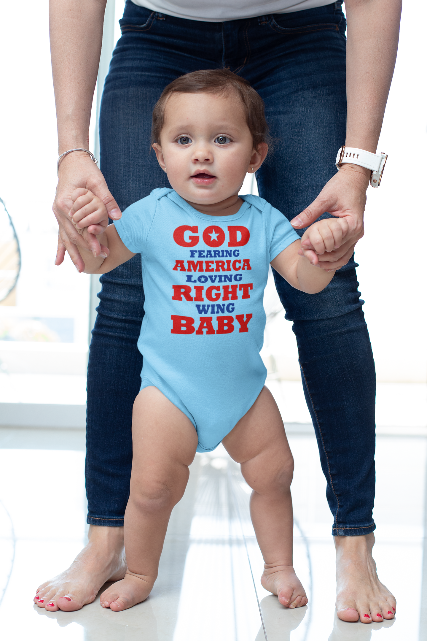 God Fearing America Loving Right Wing Baby Onesie