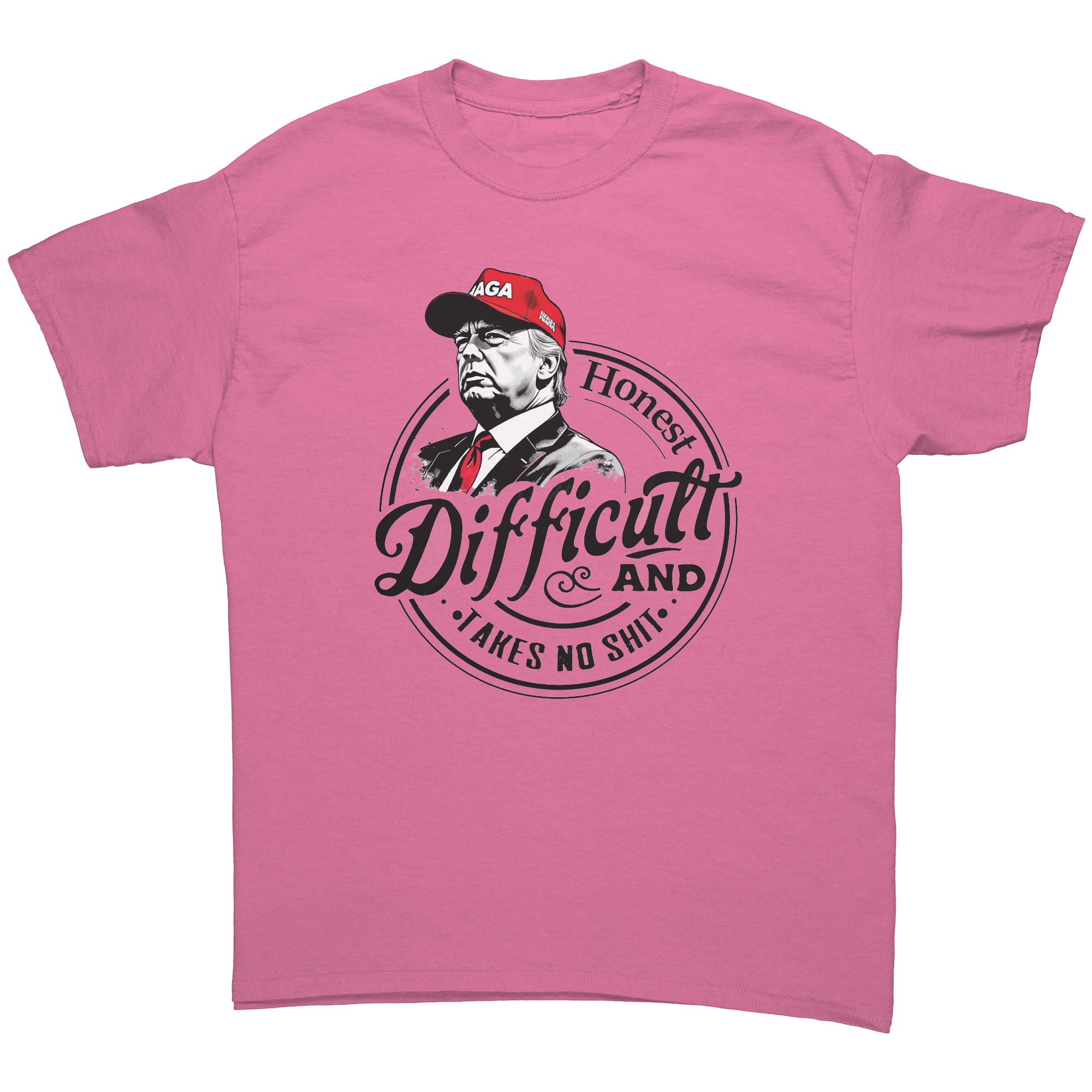 True Tough Takes No Shit Design graphic tee in pink featuring a bold statement and unique artwork.