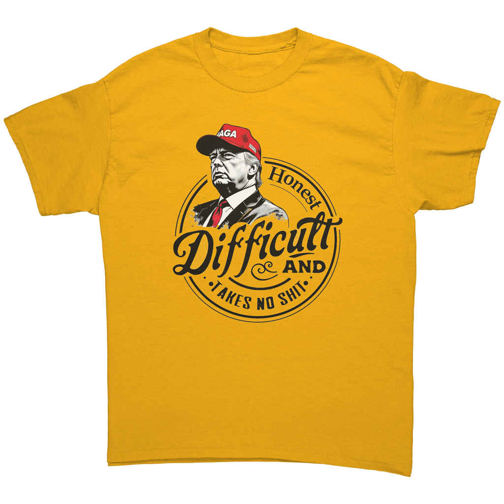 True Tough Takes No Shit Design graphic tee featuring a bold illustration on a yellow background.
