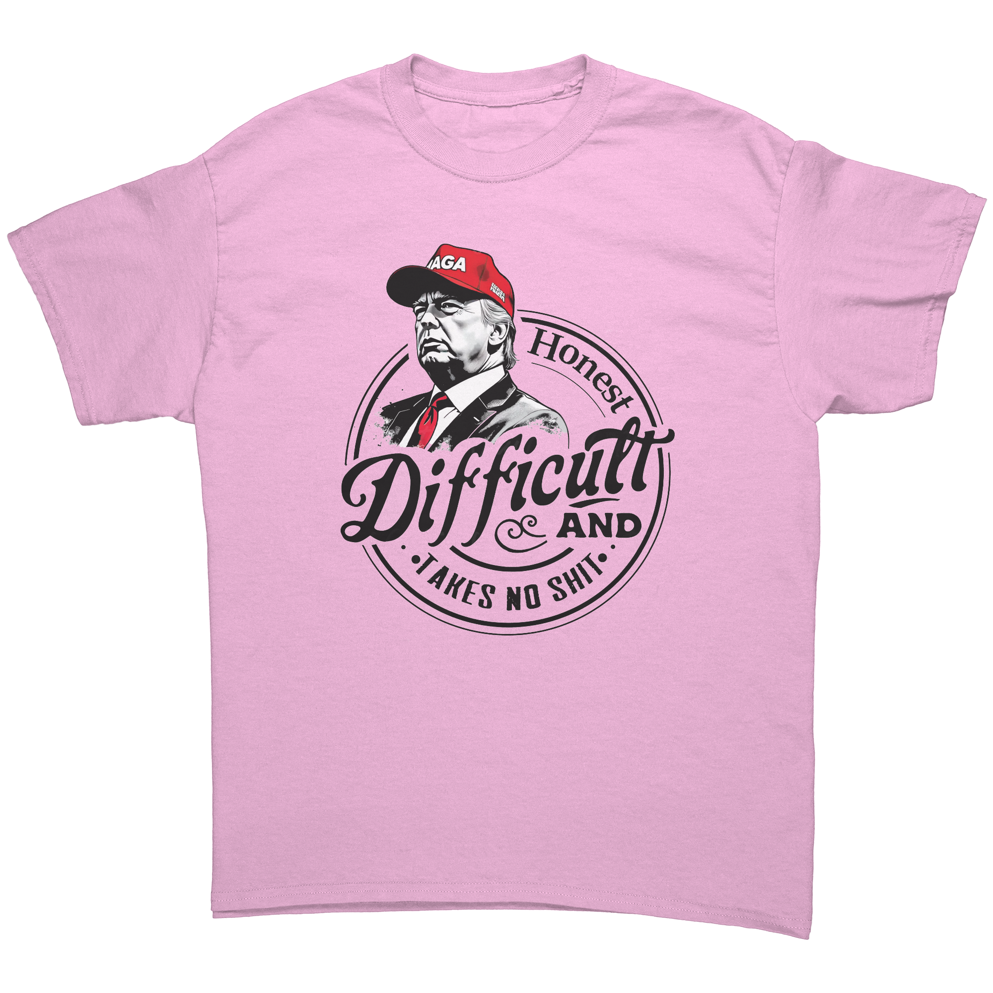 True Tough Takes No Shit Design graphic tee in pink featuring a bold graphic and message