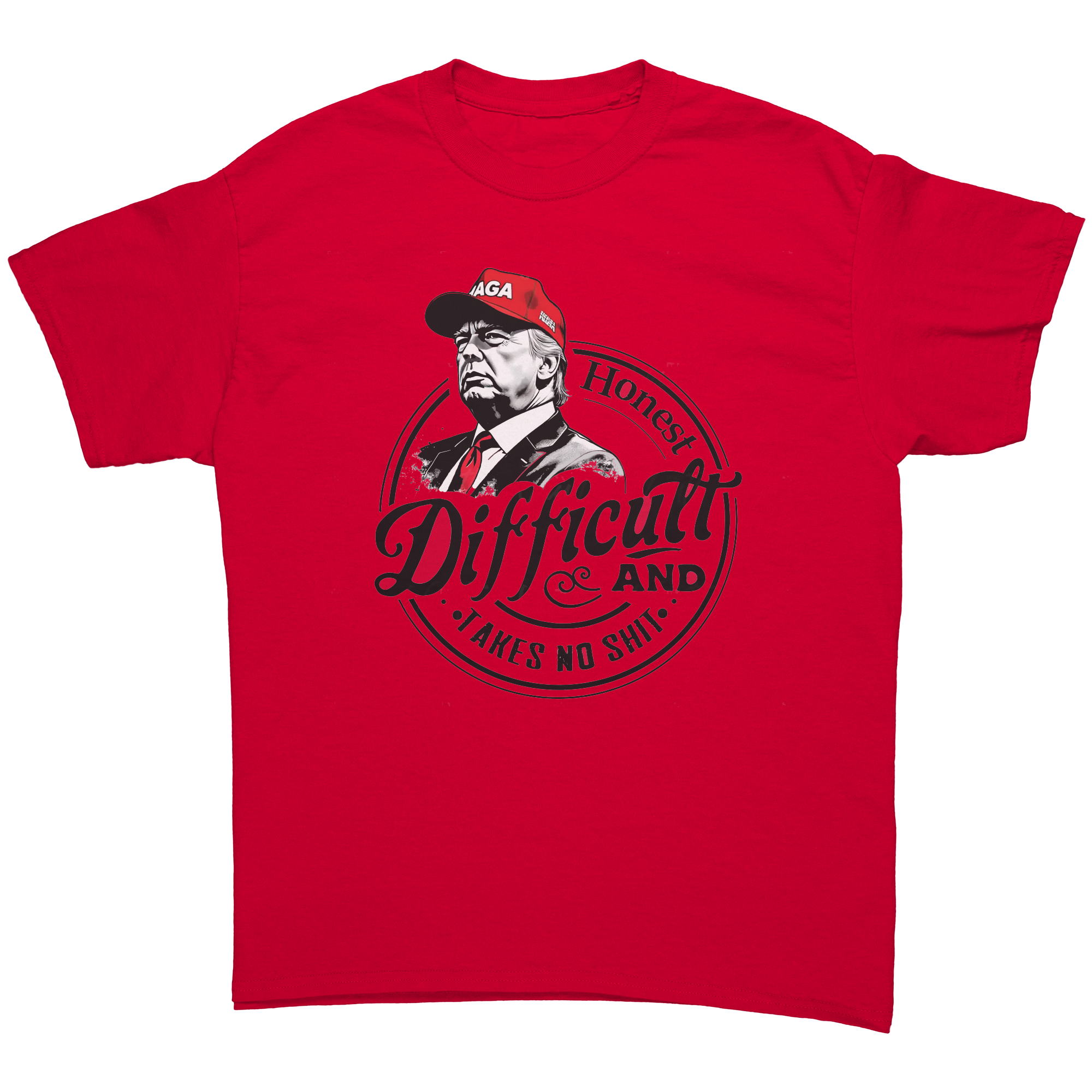 True Tough Takes No Shit Design graphic tee with bold red color and expressive design.