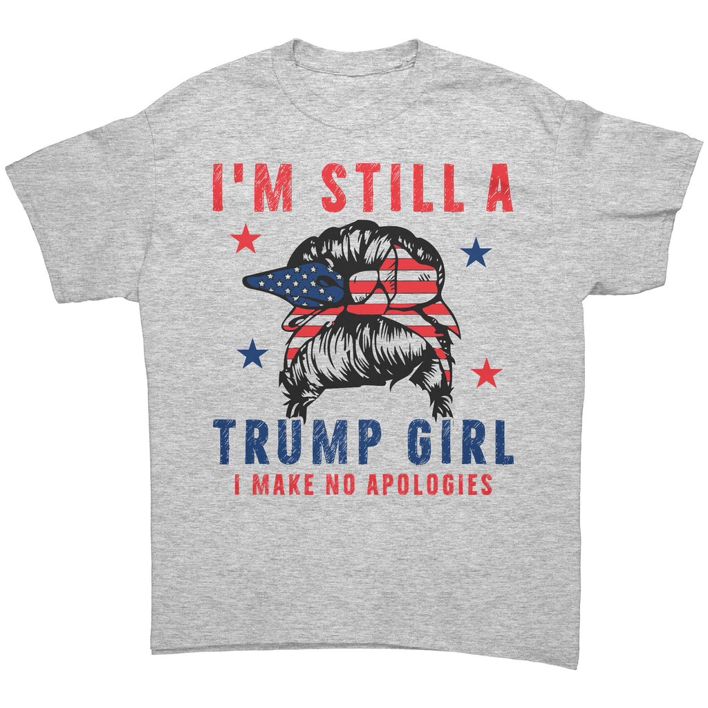 Proud Trump Girl Official Style graphic tee with patriotic design and bold text.