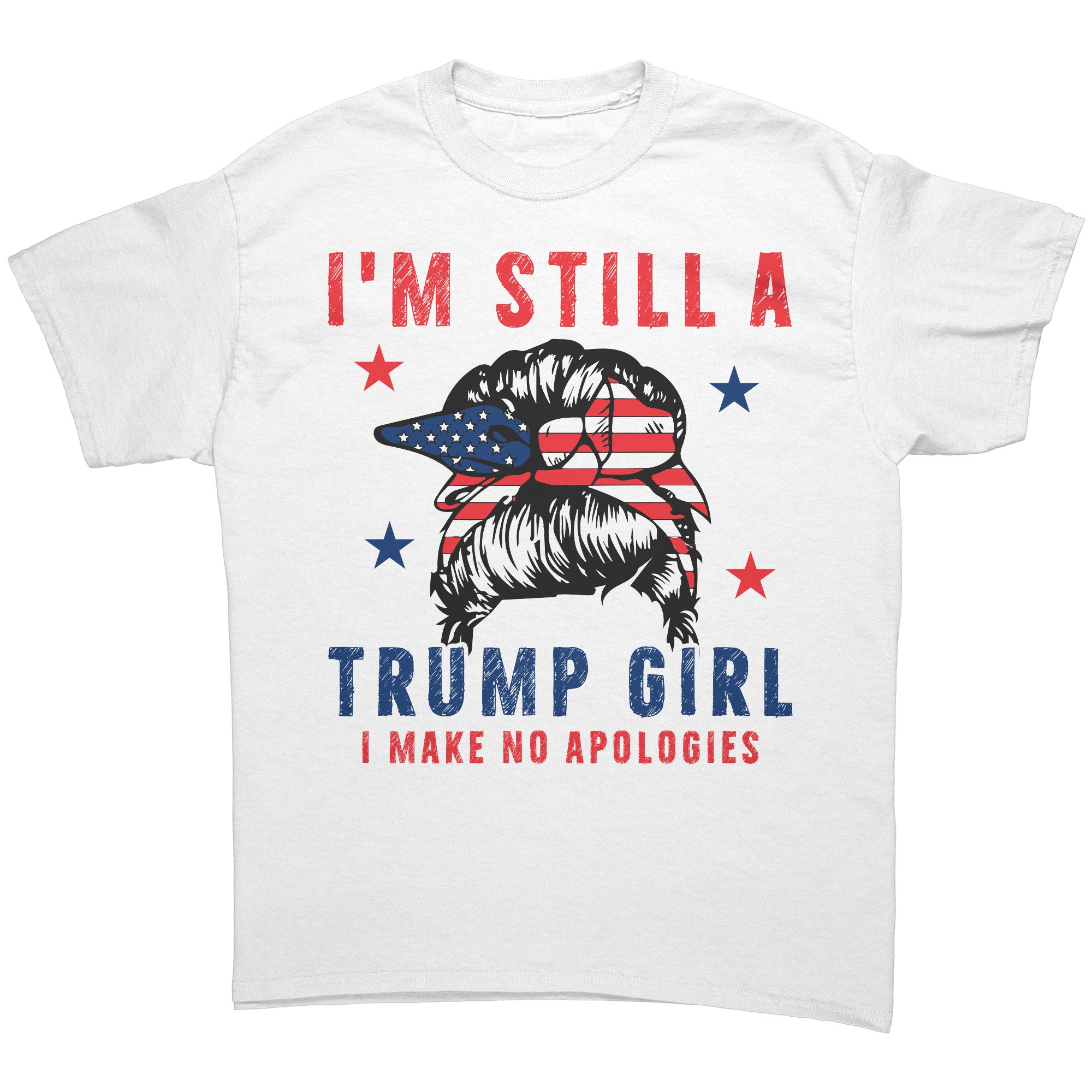 Proud Trump Girl Official Style graphic tee with patriotic design and bold statement