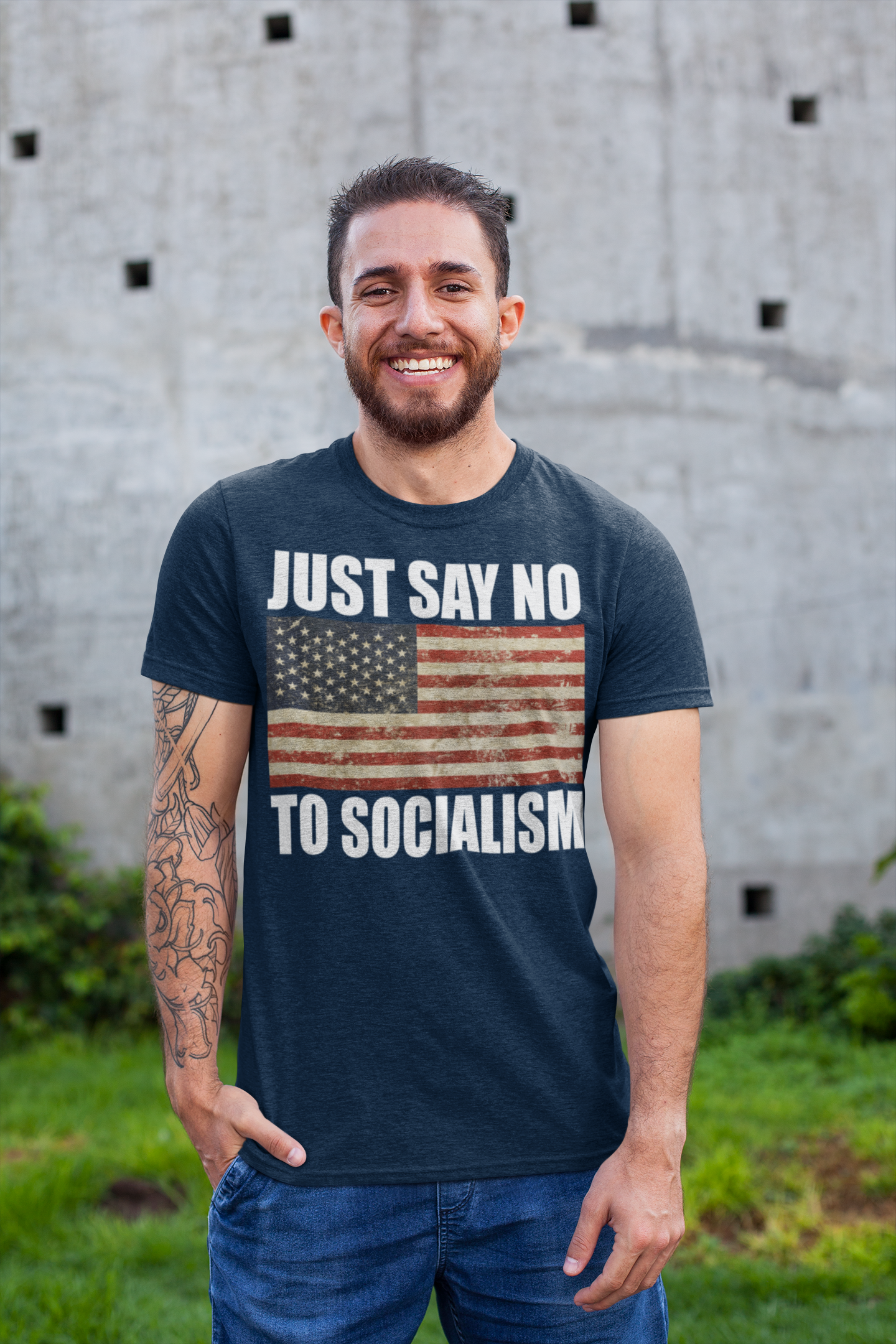 Just Say No To Socialism With USA Flag