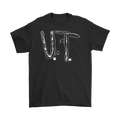 Tennessee Volunteer Kindness Art graphic tee featuring a stylish U.T. design on a black shirt.