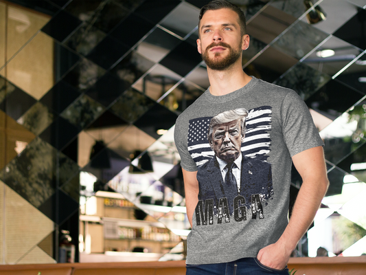 Trump MAGA On American Flag