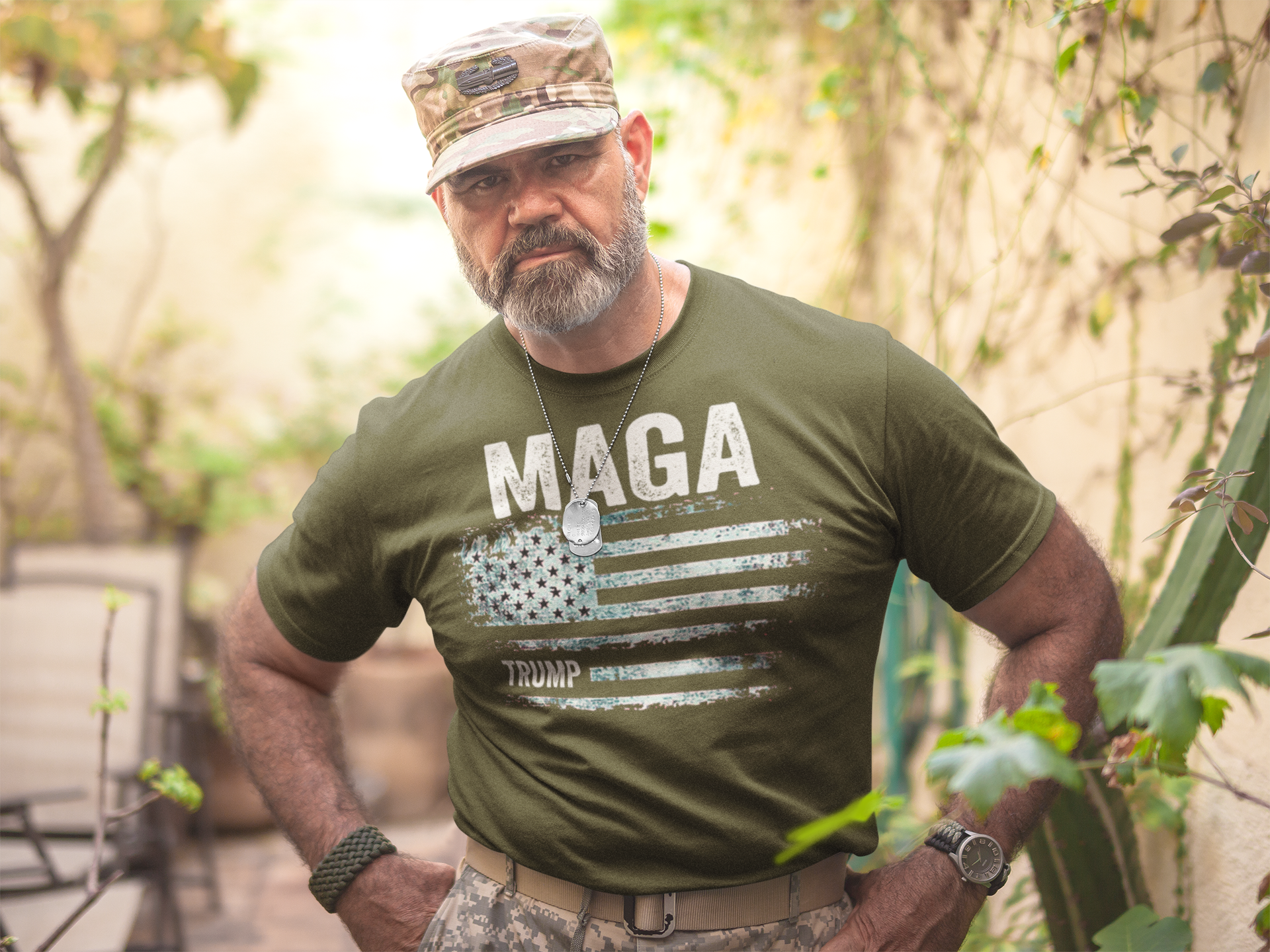 MAGA And Trump On USA Flag