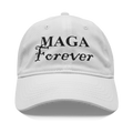 MAGA Forever Black Letters Style white hat featuring bold lettering for patriotic expression.