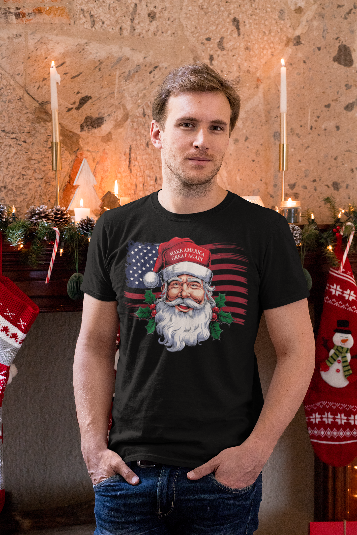 Make America Great Again Santa With MAGA Hat