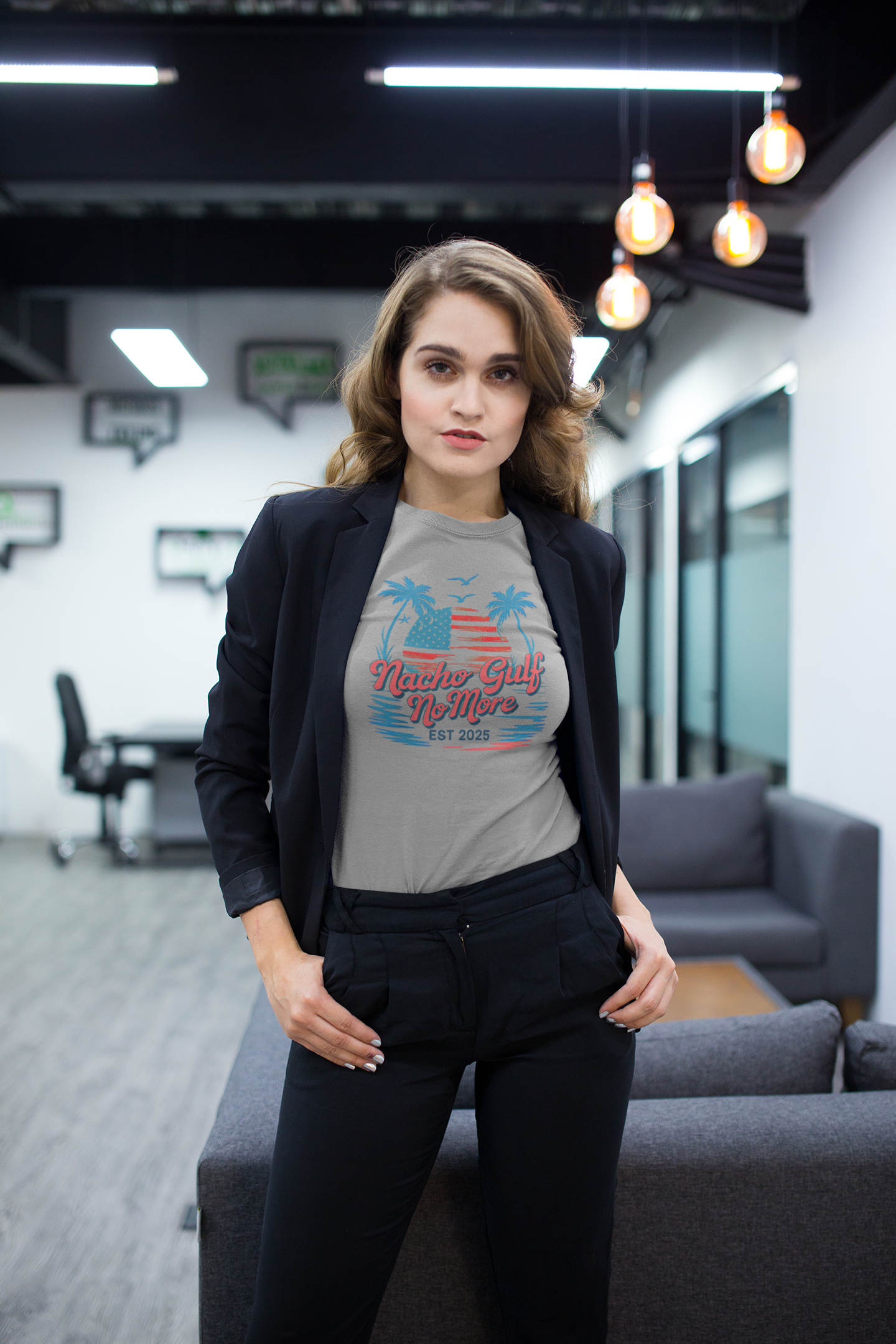 Nacho Gulf No More Est 2025 Bold Wordplay Graphic Shirt