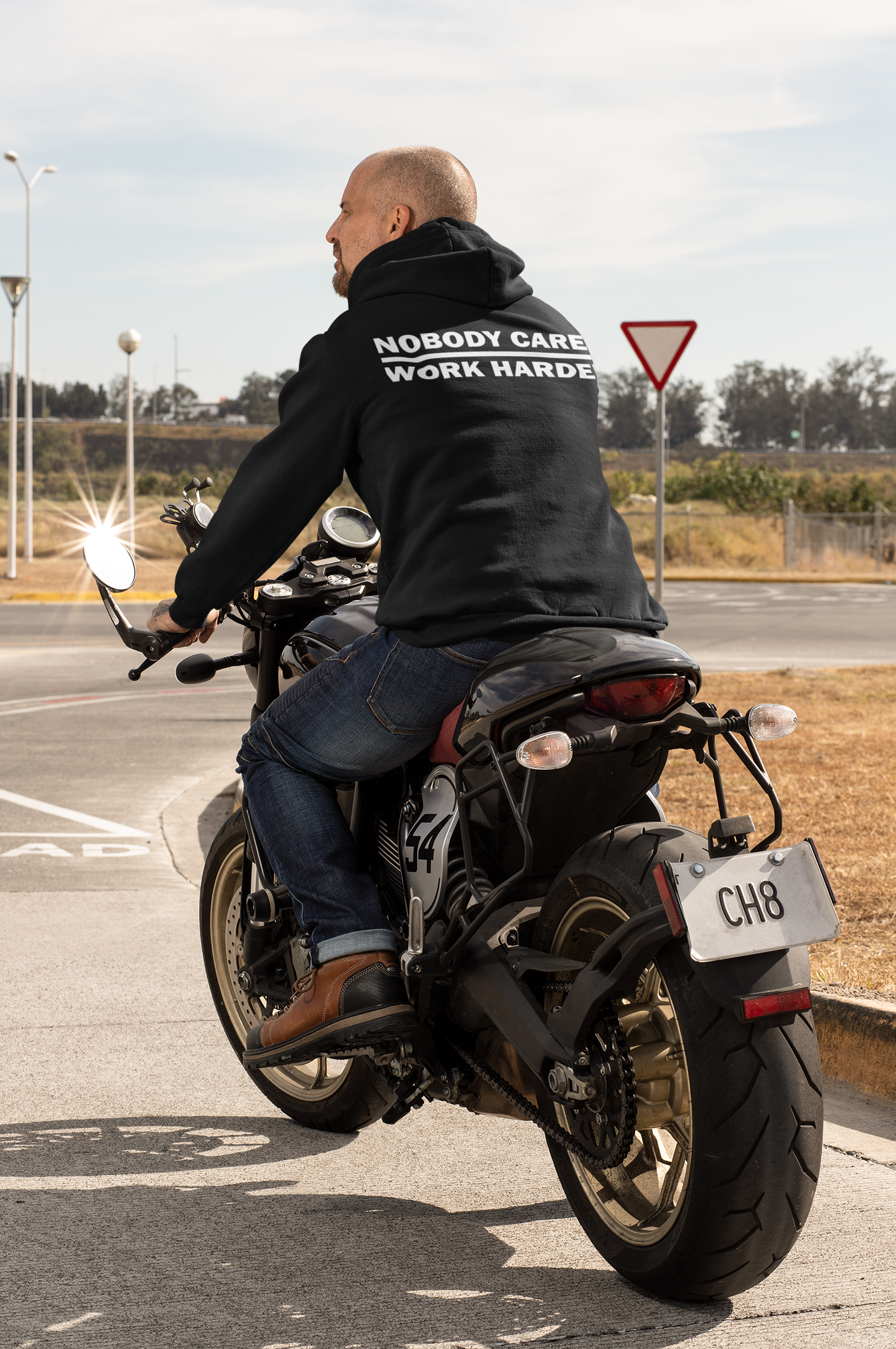 Nobody Cares Work Harder | Mid-Weight Hooded Sweatshirt