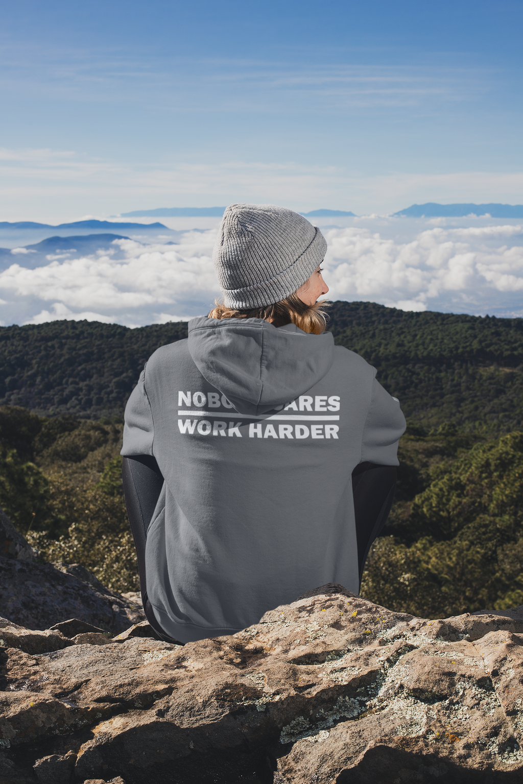 Nobody Cares Work Harder Fitness Hooded Sweatshirt