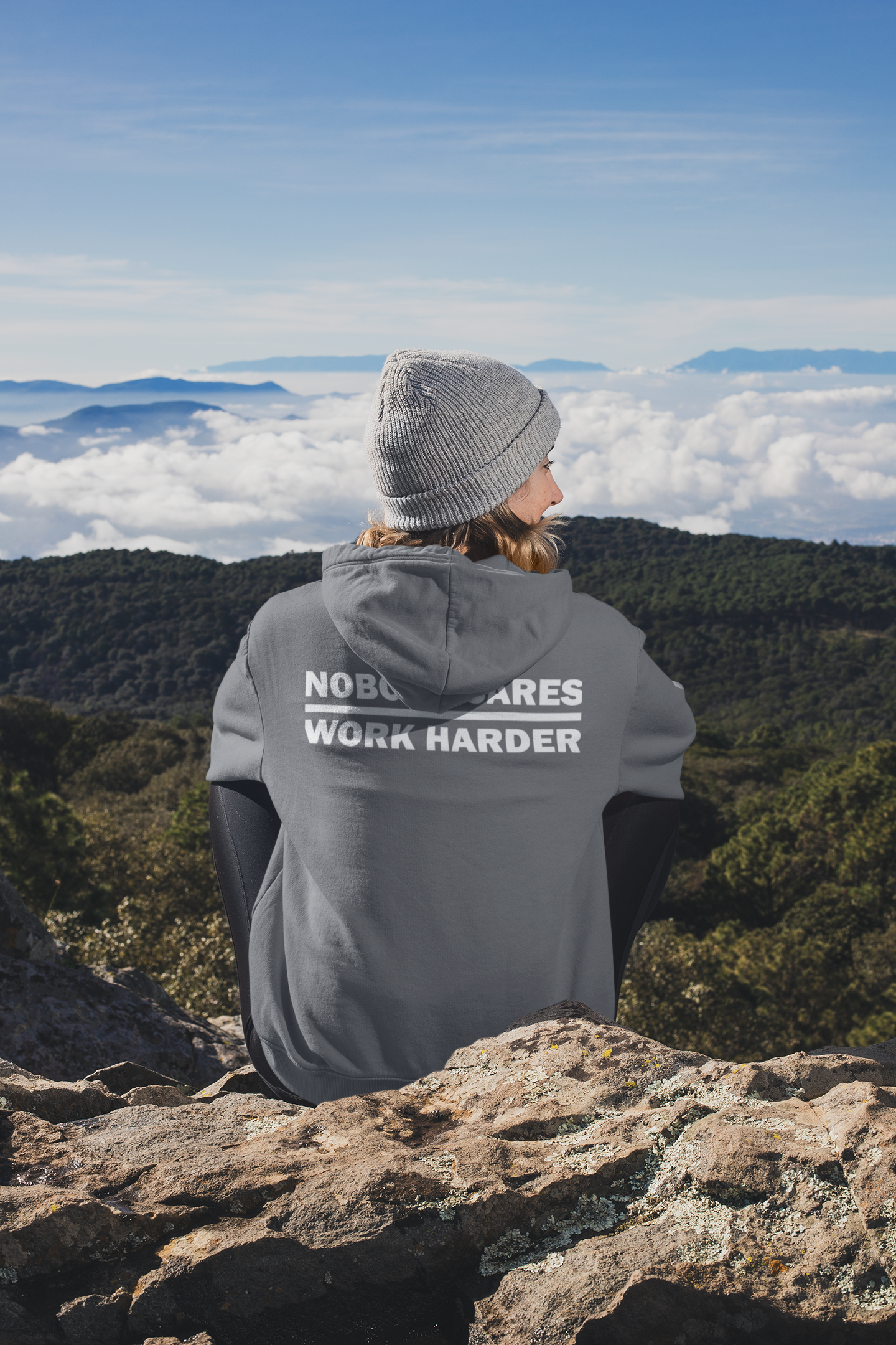 Nobody Cares Work Harder | Mid-Weight Hooded Sweatshirt