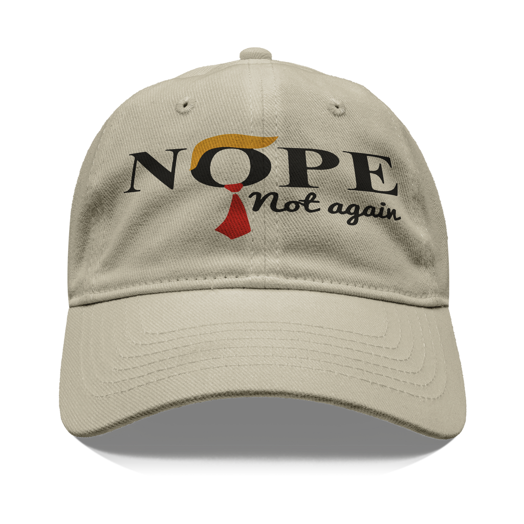 Nope - Not Again With Hair and Tie hat, supporting conservative values and stylish comfort.